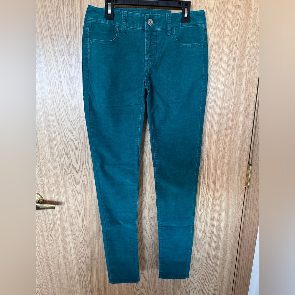 New American Eagle Teal Velvet Skinny Stretch Leggings Women’s 0